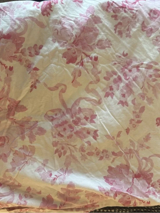 Pottery Barn Teen LoveShackFancy Garden Damask Twin Top Sheet pink/ivory - Picture 1 of 3